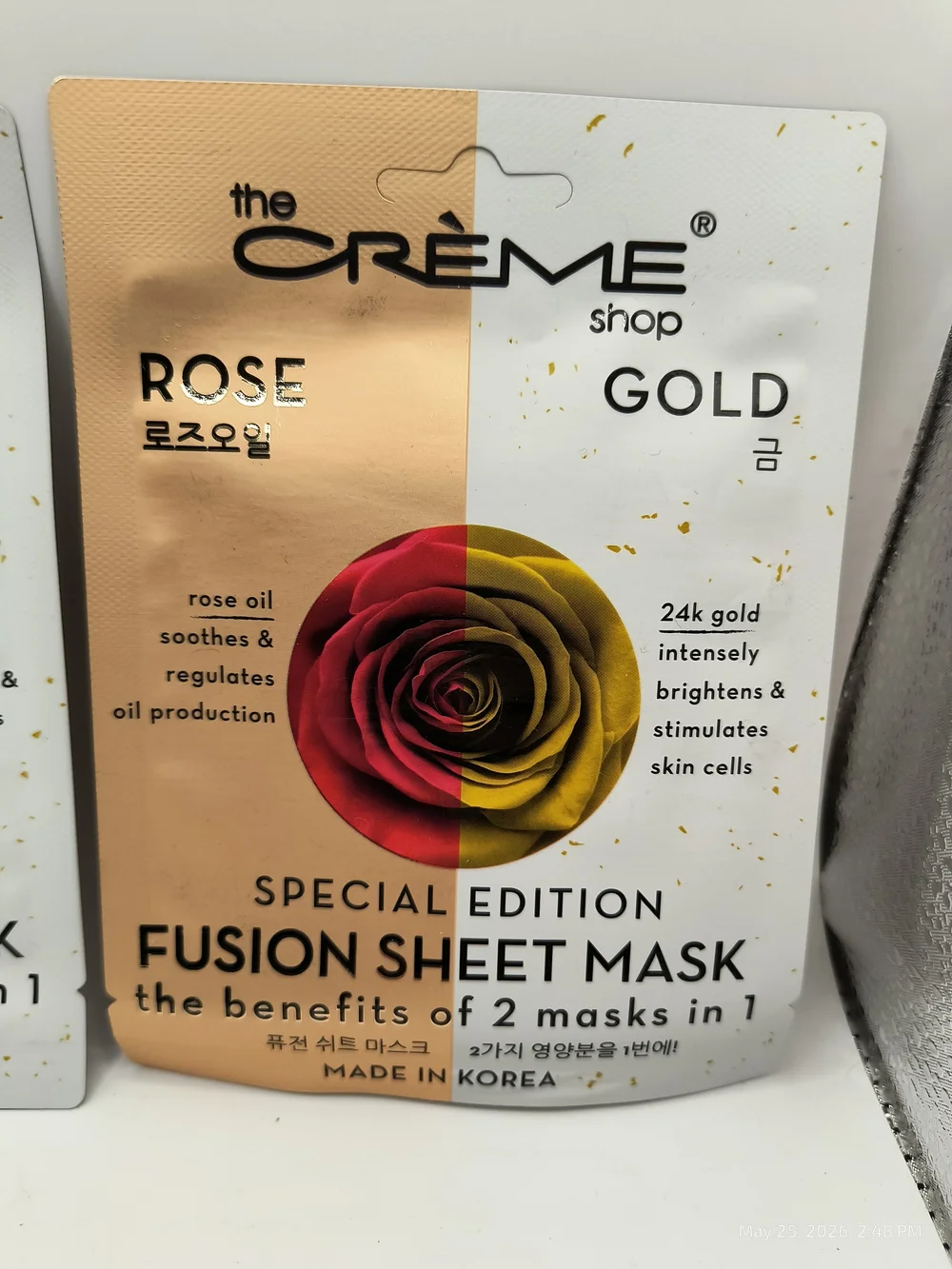 the Crème Shop Rose Gold Fusion Sheet Mask Special Edition 2 Pack New